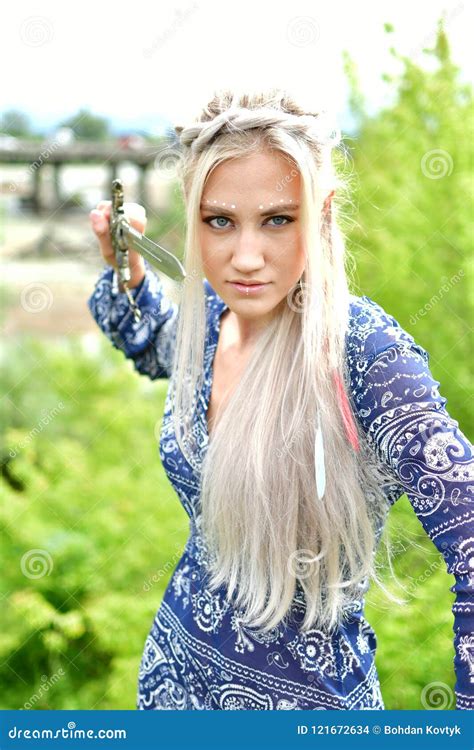 Blonde Girl In The Nature Stock Photo Image Of Danger