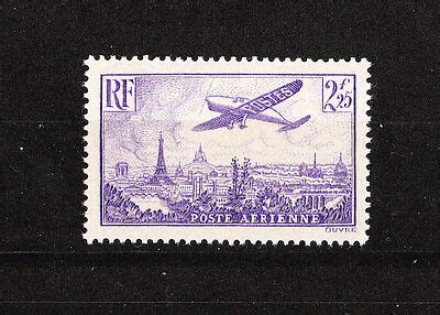 Timbre France Poste A Rienne Avion Survolant Paris Num F Violet