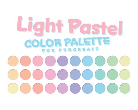 Pastel Color Palette Light Pastel Color Sweet Color Procreate