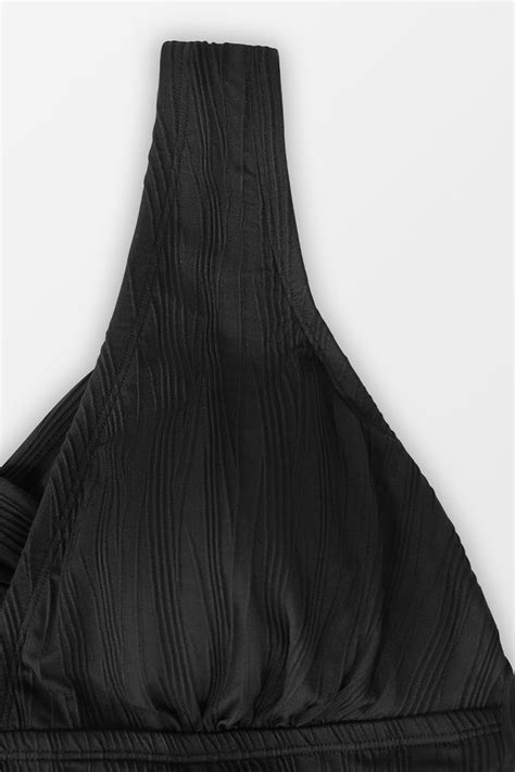 Flowing Lines Tall Tri Cross Back Plus Size Bikini Top Cupshe AU