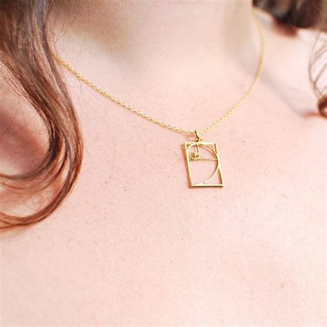 Golden Spiral With Golden Triangle Necklace Fibonacci Etsy Sweden Artofit