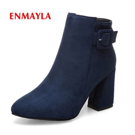 Enmayla Botines De Punta Estrecha Para Mujer Zapatos Informales De