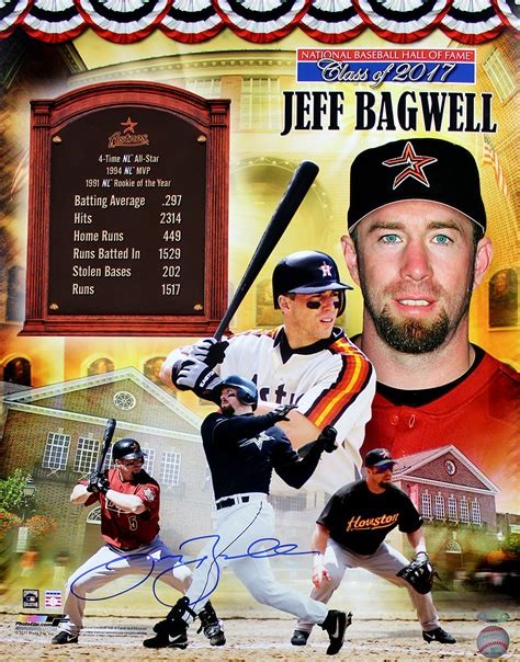 Jeff Bagwell Autographed Hall Of Fame Tribute Collage 16x20 Photo