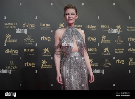 La Actriz Cate Blanchett Posó En Una Alfombra Roja El Preludio De Los Goya Awards 2022 En El