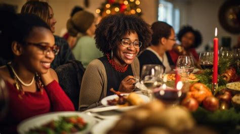 Premium AI Image | African american family dinner during thanksgiving ...