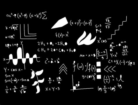 Ilustración de fondo realista de las matemáticas en la pizarra Vector