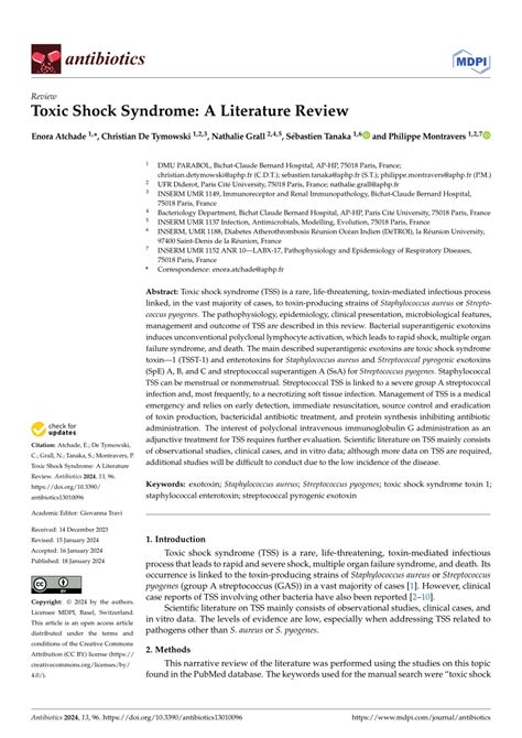 Pdf Toxic Shock Syndrome A Literature Review