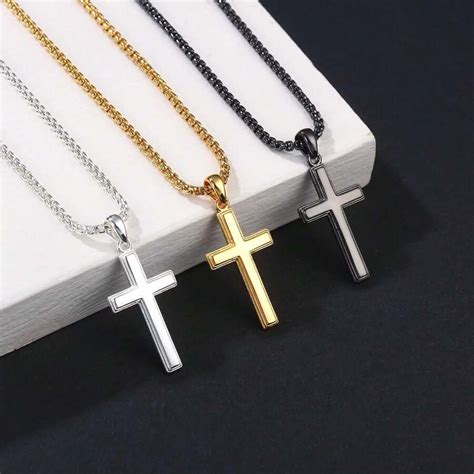 Cross Necklace For Men, Mens Cross Necklaces Black Cross Necklace Cross ...