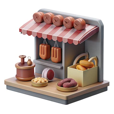 3D Render of a Street Food Stall 56090978 PNG