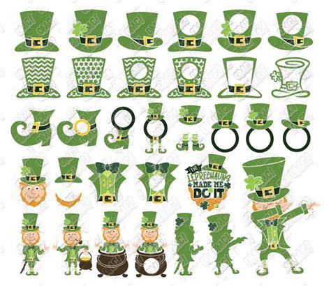 Leprechaun Svg Hat Shoes Dabbing Monogram St Patricks Day Etsy