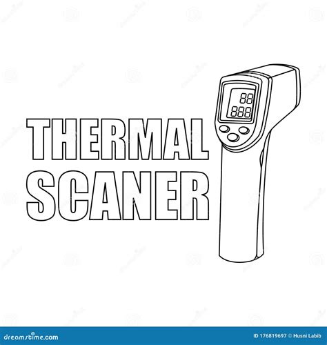 Outline Thermal Scanner Vector Illustration Cartoondealer