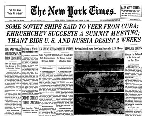 The Cuban Missile Crisis And Its Relevance Today The New York Times