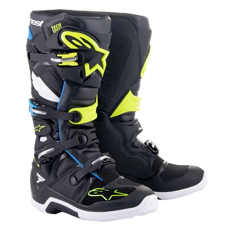 Alpinestars Mx Boots Tech Black Blue Yellow Fluo Maciag Offroad