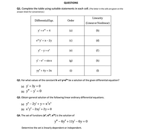 Solved Can You Help Me In 30 Minutes Please Questions Q1 Complete The Table Using Suitable