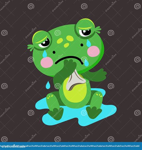 The Cute Frog is Crying. Sad Frog Stock Vector - Illustration of ...