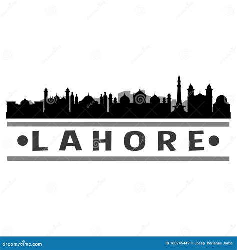 Lahore City Icon Vector Art Design Skyline Stock Vector Illustration