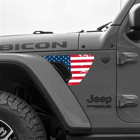 Usa Flag Jeep Wrangler Front Side Decals