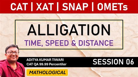 Alligation Time Speed Distance CAT 2024 QUANT Arithmetic