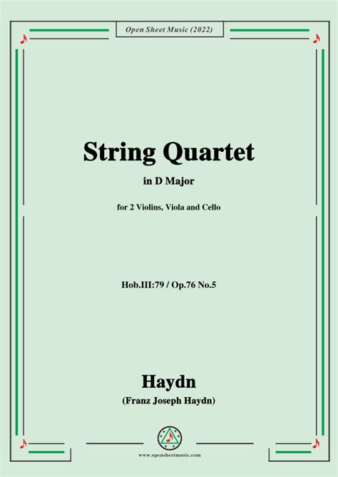 Haydn String Quartet In D Major Hob Iii Arr Osm Press By Haydn