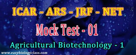 ARS NET Agricultural Biotechnology Mock Test EasyBiologyClass