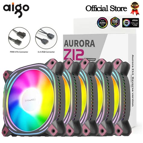 Aigo Z12 Computer Case Fan Reverse Ventoinha PC 120mm Rgb Fan Cooler