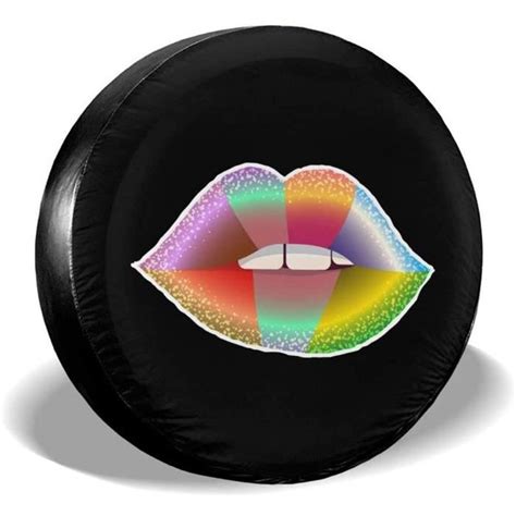 Housse De Roue Pop Art Lips Kiss Acide Couleur M Tallique Universel