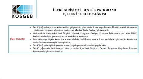 Leri Giri Imci Destek Program Fikri Teklif A R S Zmir Ve