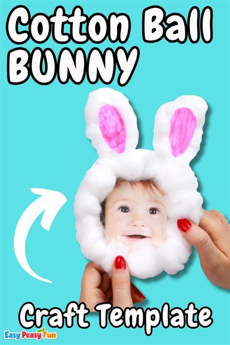 Cotton Ball Bunny Craft Diy Easter Card In Bunny Crafts