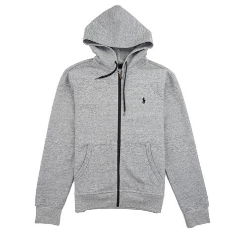 Polo Ralph Lauren Small Logo Zip Up Hoody Grey Onu