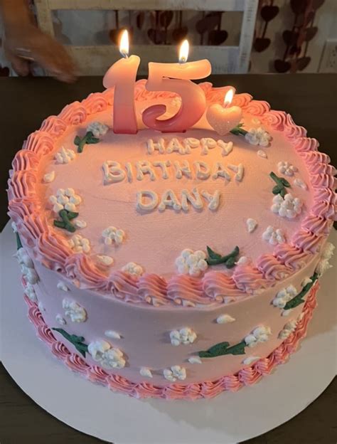 Birthday Cake💗💕 15th Birthday Cakes Pretty Birthday Cakes Sweet 16 Birthday Cake