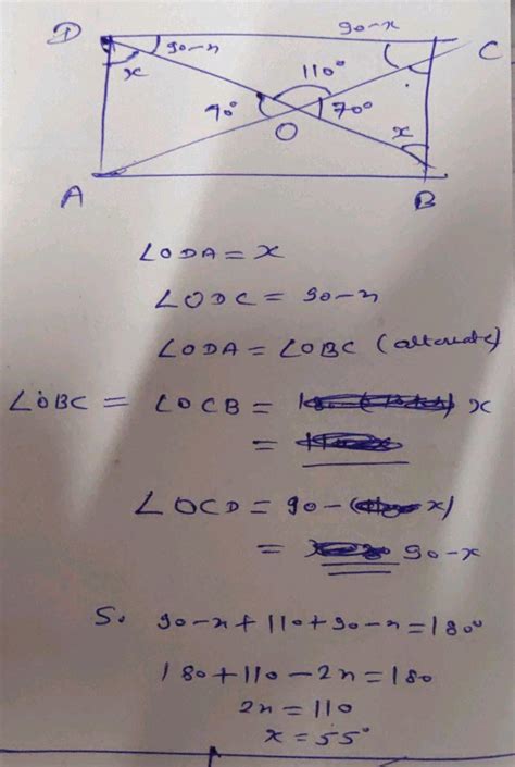 The Diagonals Of A Rectangle ABCD Intersect Each Other In O If AOD Is