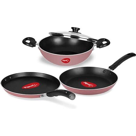 Buy Pigeon Basics Non Stick Aluminium Non Induction Base Cookware Set