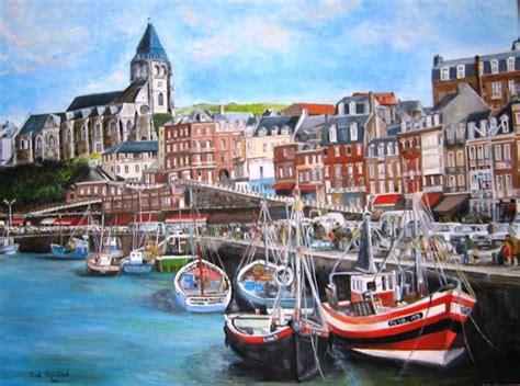 Le Tr Port Huile Sur Toile Le Treport Peinture Paysage Paysage