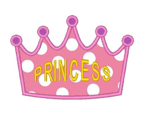 Princess Applique Design Machine Embroidery Design Crown Embroidery