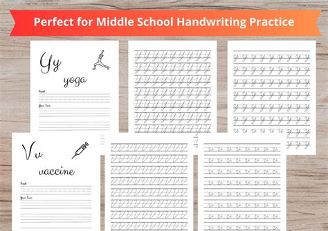 Handwriting Practice Worksheets For Middle School Quiz Sheet