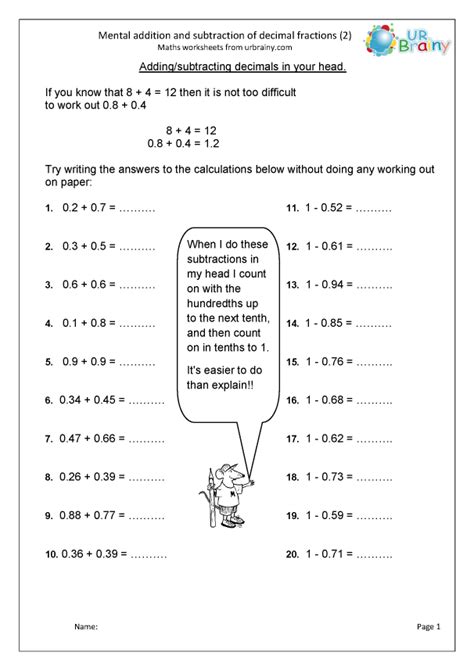 Addition And Subtraction Together Of Decimals