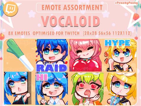 Twitch Emote 8x Vocaloid Twitch Emotes Streamer Youtube Discord