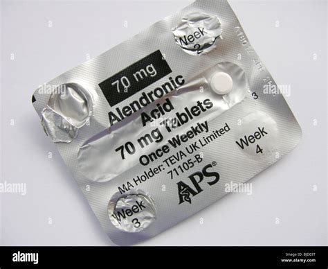 Alendronic Acid Tablets Containing Fosamax Alendronate Stock Photo