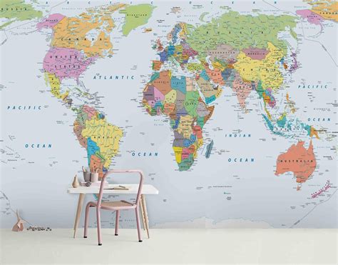 3d World Map Wall Mural Wallpaper 173 Jessartdecoration