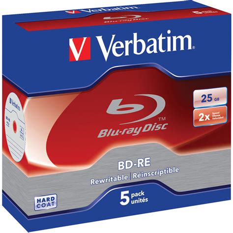 Verbatim BD-RE Blu-ray Re-Writable Discs (5-Pack) 43615 B&H