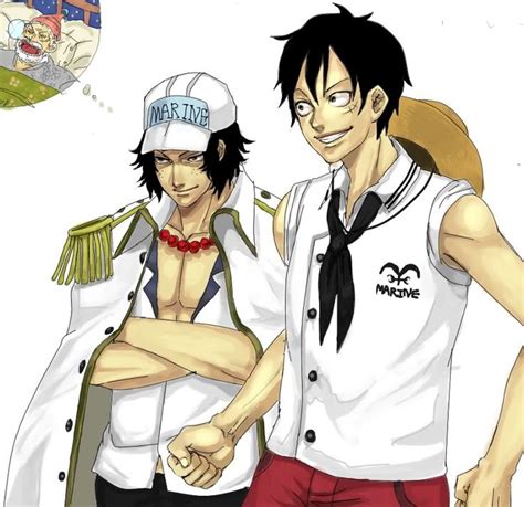 Ace And Luffy As Marines Ace And Luffy One Piece Ace One Piece Comic