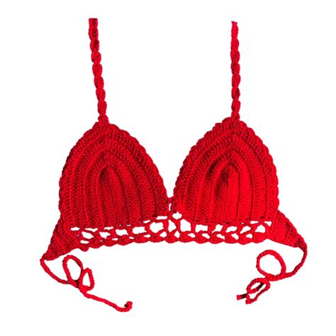 Stormdoing Mortilo New Years Women Sexy Bikini Top Knitting Swimsuit Padded Beachwear Lace