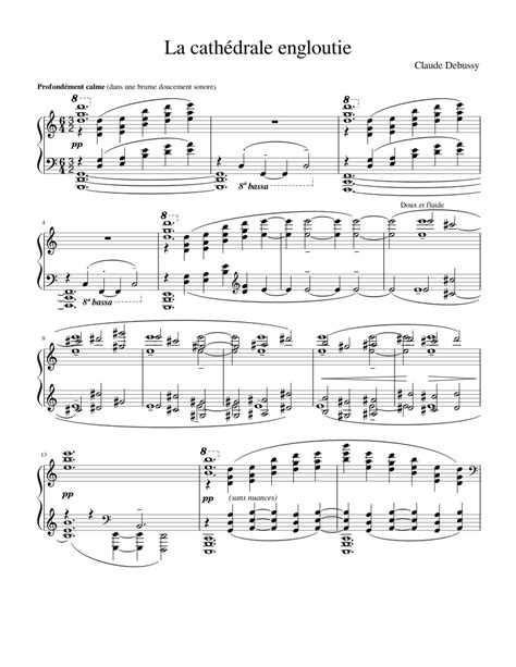 La Cathédrale Engloutie Debussy Sheet Music For Piano Solo