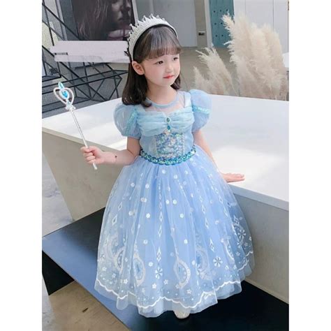 Jual Kostum Frozen Elsa 46 Dress Princess Baju Cosplay Anak Tangan