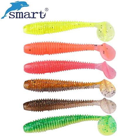 Smart 5Pcs 70mm 2 6g Soft Rubber Bait Fishing Lure Jig Wobbler Soft