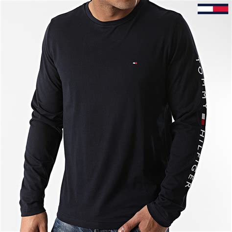 Tommy Hilfiger Tee Shirt Manches Longues Logo Bleu Marine