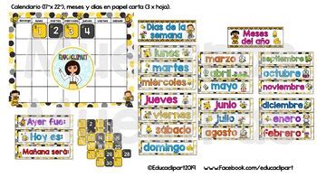 Abejas Set De Calendario By Educaclipart TPT