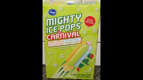 Kroger Mighty Ice Pops Carnival Circus Peanuts Cotton Candy Pink