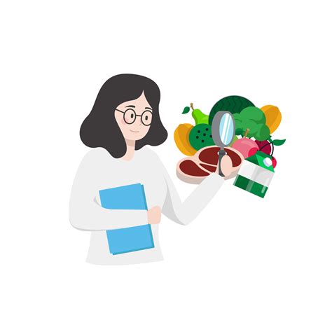 Food Safety Inspection Nutritionist Female Illustration Ai Png Download