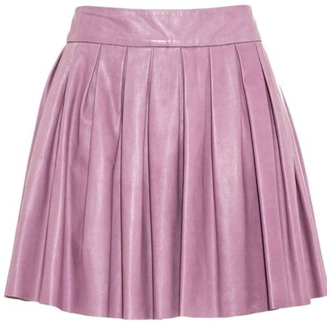 Alice Olivia Box Pleat Leather Skirt